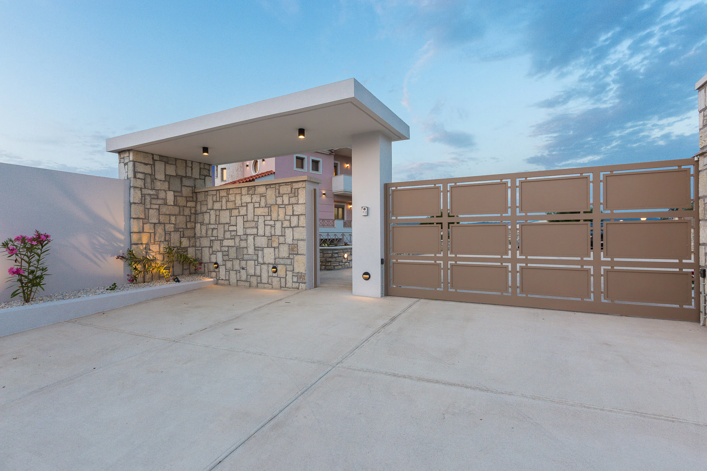 Private gated entrance to Aelia Residence