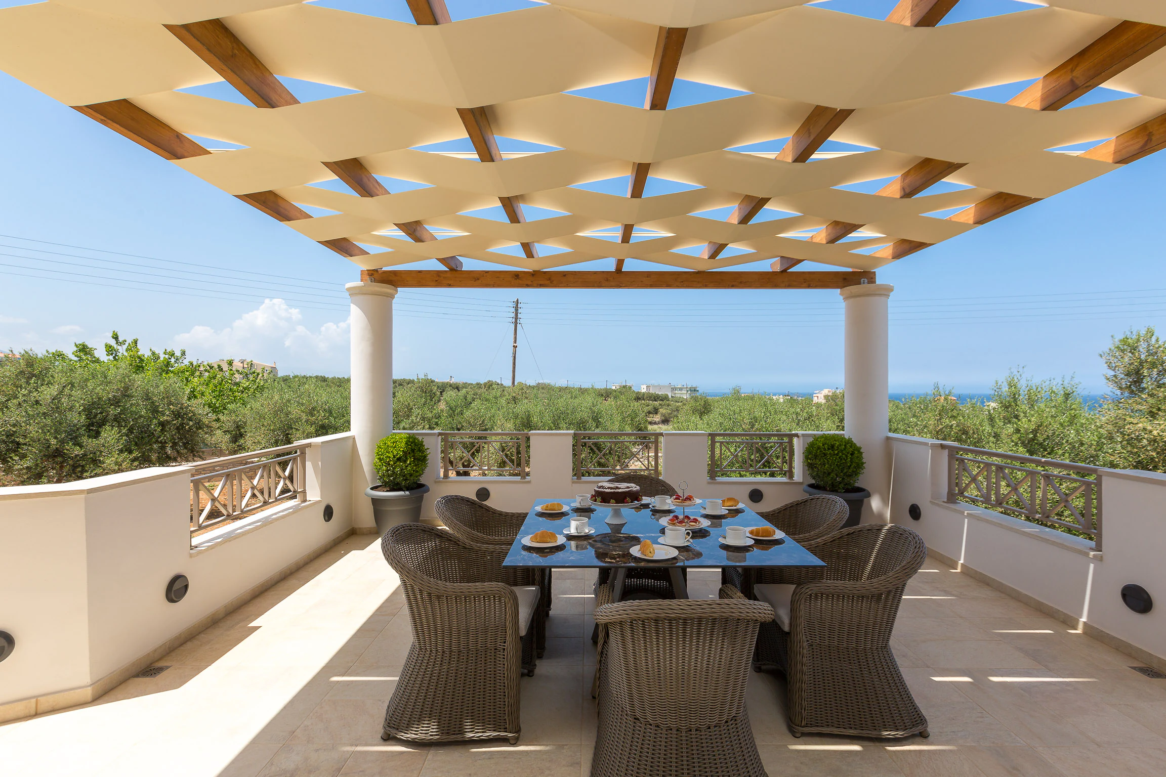 Dining table on an upper terrace