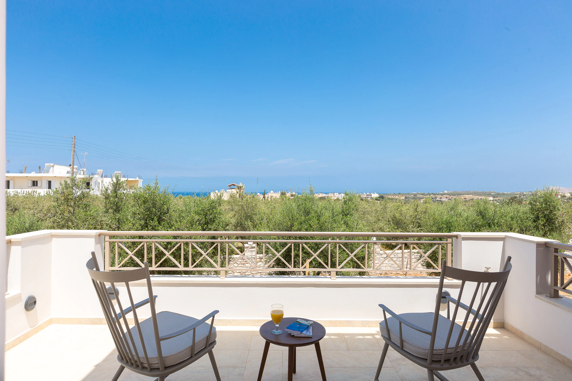Upper terrace with a view toward the sea