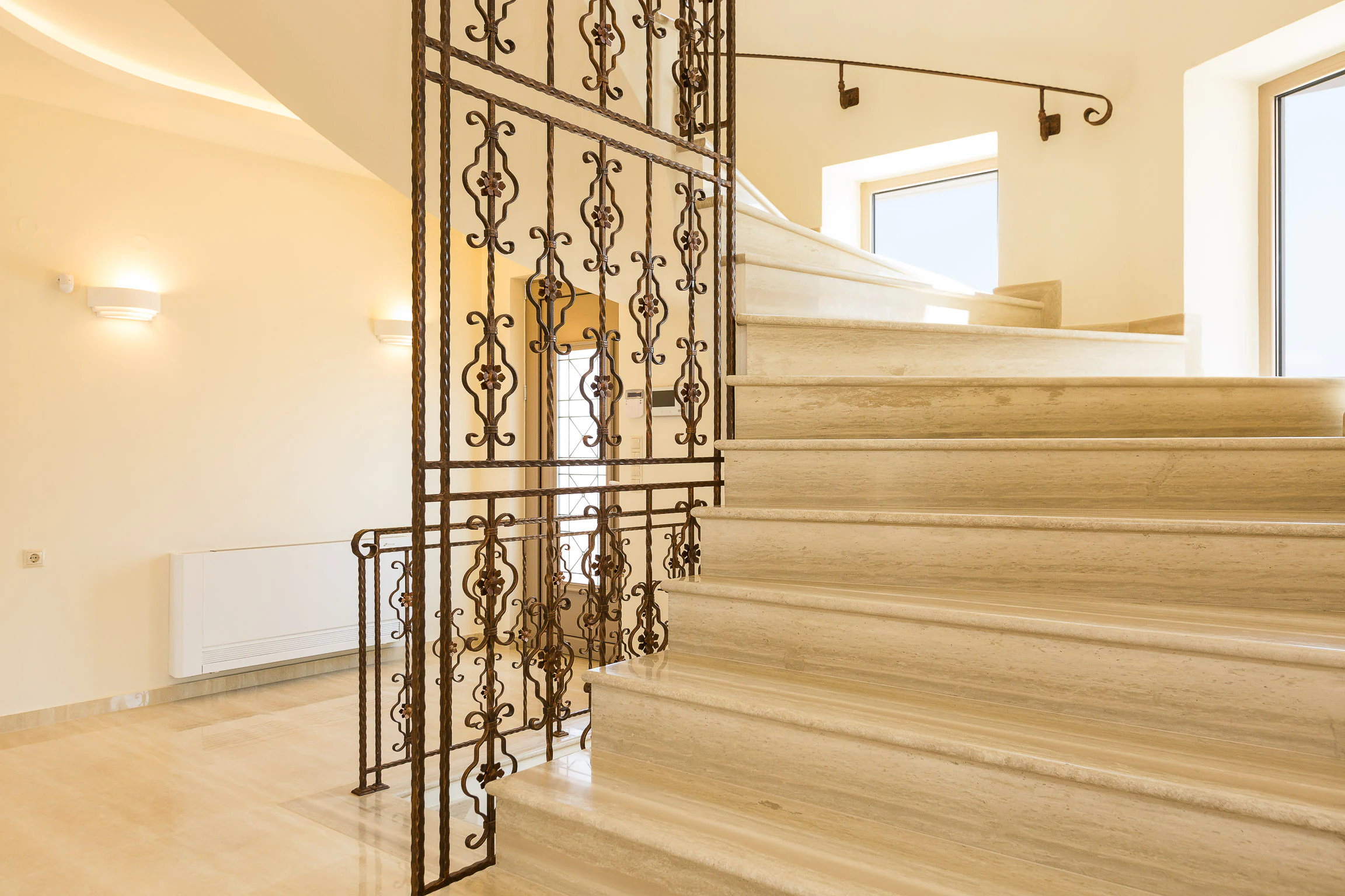 Interior staircase connecting the villa's levels